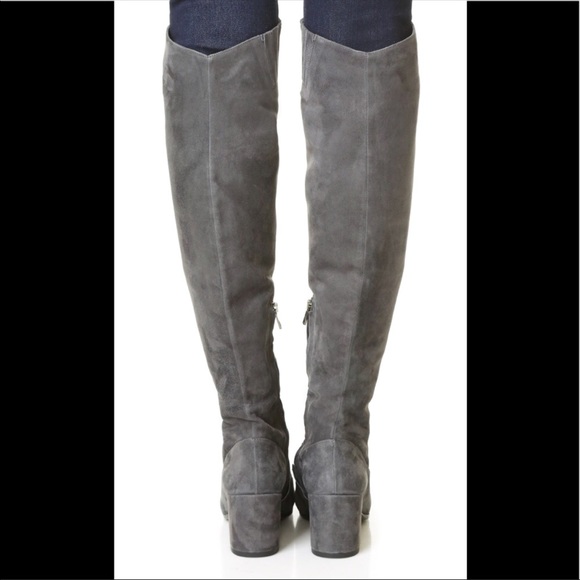 VINCE NY Blythe OTK Over The Knee Grey Suede Boots - Picture 4 of 6